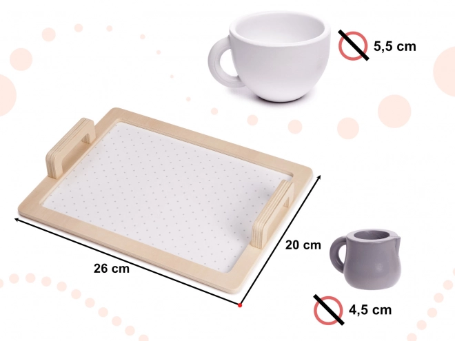 Ensemble de thé en bois pour enfants avec vaisselle