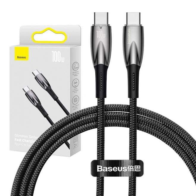 Câble Baseus Glimmer USB-C vers USB-C 100W 1m noir