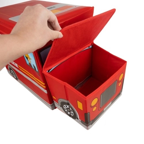 Pouf pliable / coffre à jouets Pompiers - Kruzzel 22489