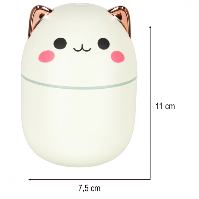 Diffuseur et humidificateur d'air pour huiles essentielles en forme de chat blanc
