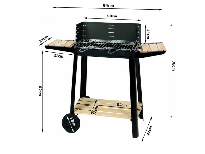 Grand barbecue de jardin au charbon de bois