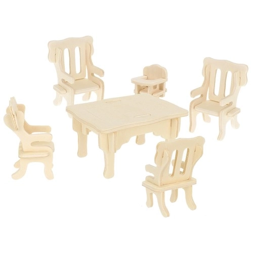 Mobilier en bois pour poupées - ensemble de 34 pièces