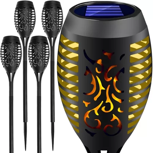Garlov Lampe de Jardin Solaire - Torche, set de 4 pièces