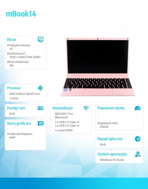 Cahier rose Maxcom mBook14