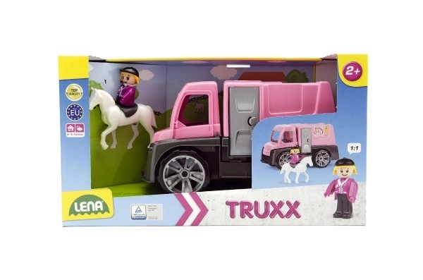 Auto Truxx transport de chevaux avec figurines en plastique 26cm dans une boîte 39x22x16cm 24m+