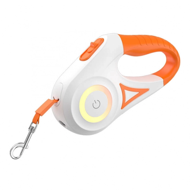 Laisse automatique pour chiens Rojeco LED 5 m orange et blanc