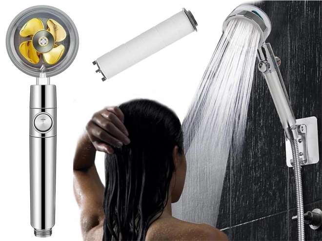 Pomme de douche avec turbine