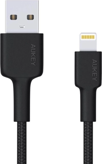 Aukey lightning – câble usb-a 2 m avec gaine en nylon et certification mfi