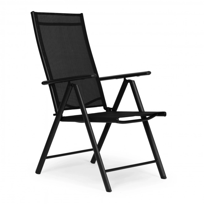 Ensemble de 2 chaises de jardin pliantes en acier avec dossier réglable ModernHome - Noir
