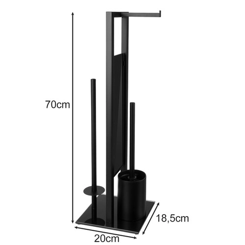 Support pour papier toilette avec brosse WC et porte-rouleau