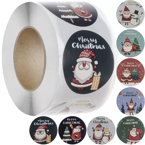Autocollants de Noël - rouleau 500pcs. Ruhhy 22328