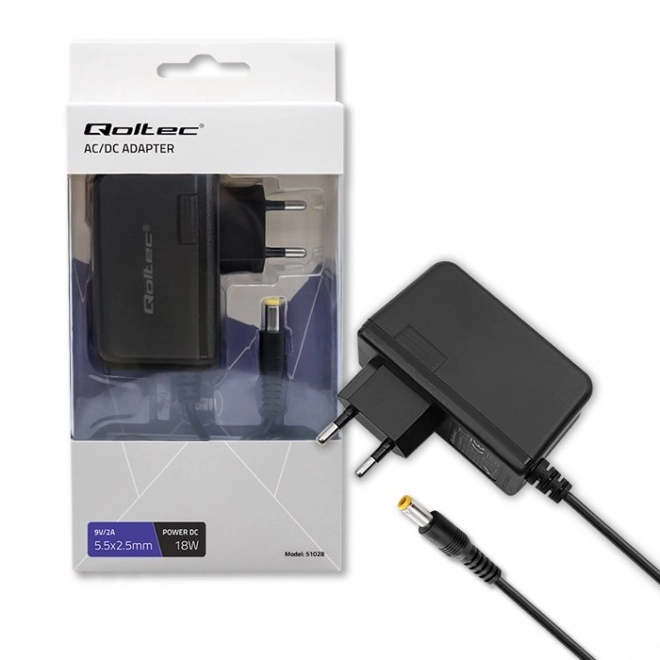 Adaptateur Qoltec 18W 9V/2A 5.5x2.5