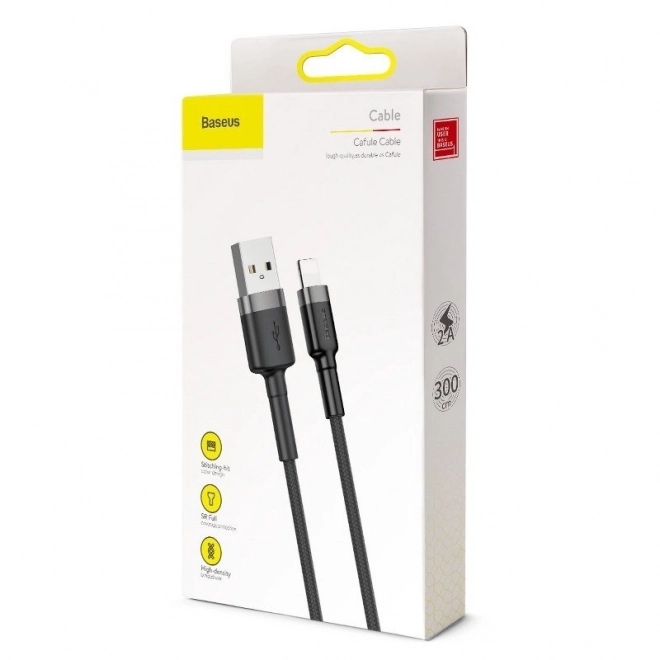 Câble USB Lightning Baseus Cafule 2A 3m (Noir Gris)