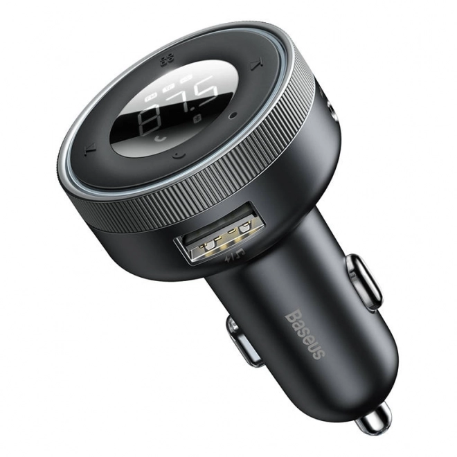Baseus Enjoy Chargeur sans fil MP3 pour voiture, Bluetooth 5.0, microSD, AUX (noir)