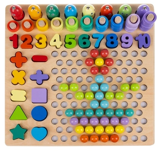 Puzzle en bois à mosaïque avec billes