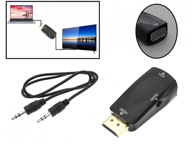 Convertisseur de HDMI vers VGA avec sortie audio