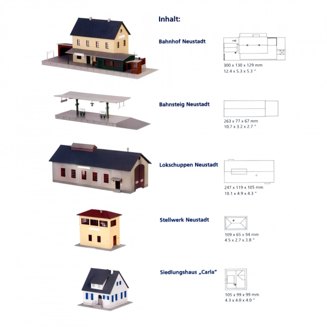Piko Hobby Ensemble de Construction Gare Neustadt 5 Pièces - 61923