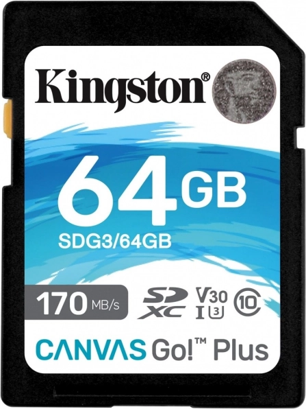 Carte mémoire SD 64GB Canvas Go Plus 170/70MB/s CL10 U3 V30
