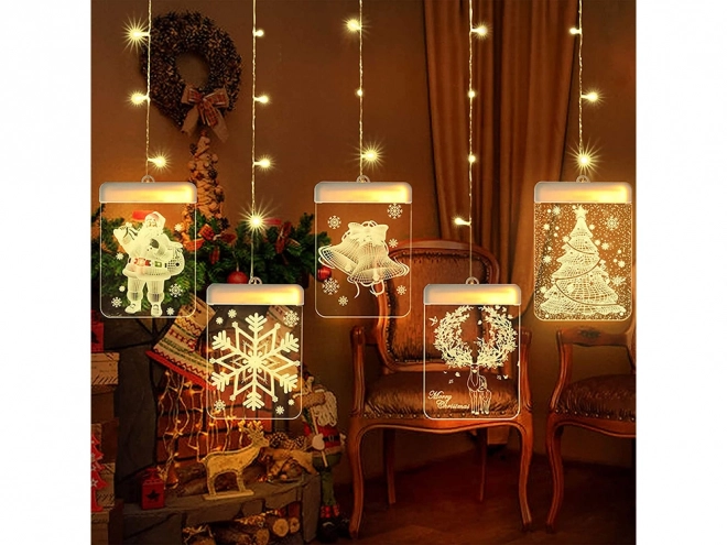 Décoration de fenêtre en verre 3D de Noël