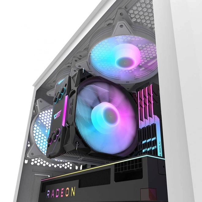 Boîtier d'ordinateur Darkflash DK352 Plus avec 4 ventilateurs (noir et blanc)