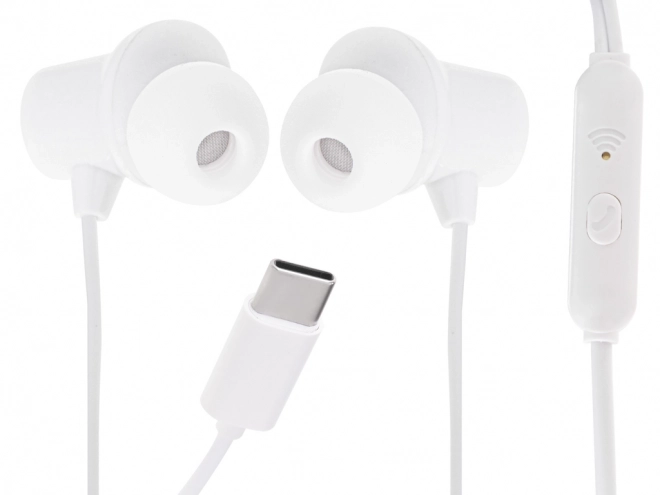 Écouteurs intra-auriculaires filaires blancs avec microphone type C EP42