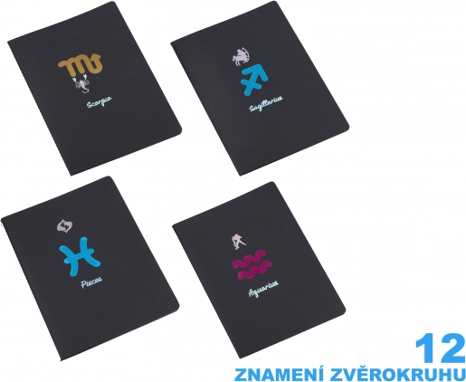 Bloc-notes Zodiac 18,5x25,5 cm avec 26 pages lignées noires