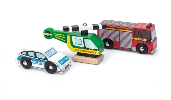 Le Toy Van ensemble de petites voitures de sauvetage en bois