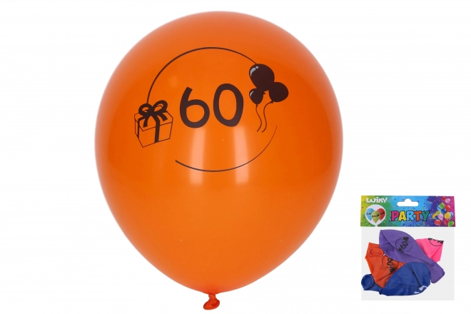 Ballon gonflable avec numéro 60 30 cm - 5 pièces