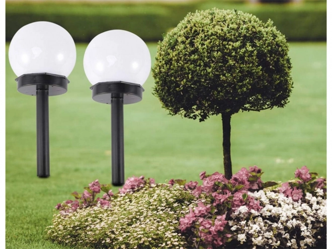 Lampes de jardin solaires boules blanches avec éclairage LED