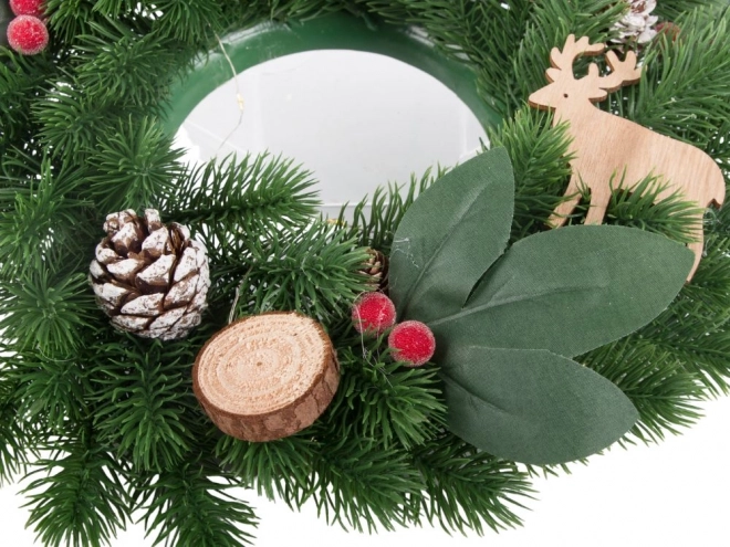 Couronne de Noël LED avec décorations