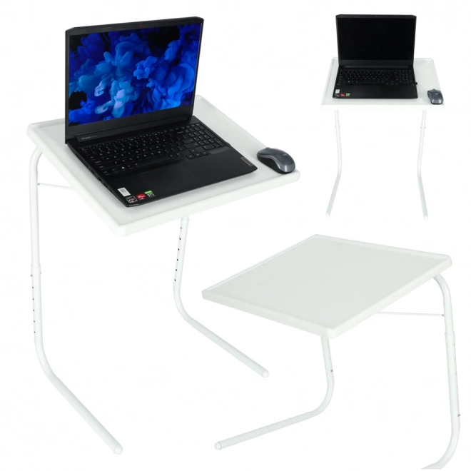 Table d'appoint pliable blanche pour ordinateur portable