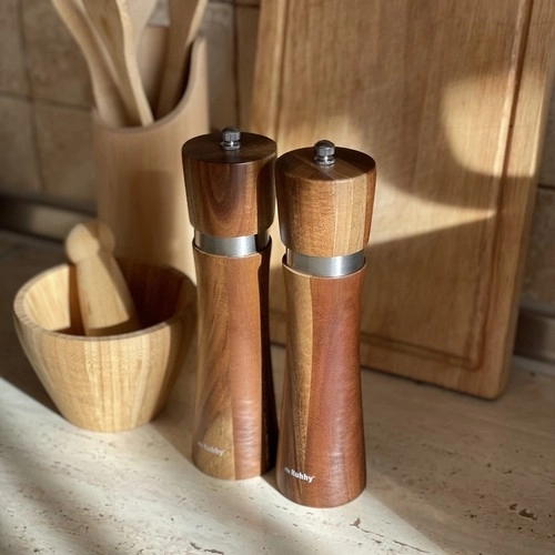 Moulins en bois pour sel et poivre avec mécanisme en céramique