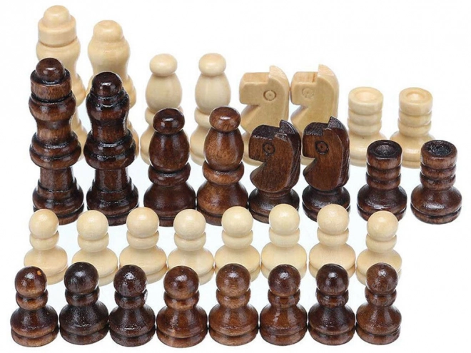 Ensemble de jeux en bois 3-en-1 : Échecs, Dames et Backgammon