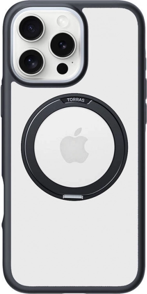 Torras Ostand R Fusion étui pour iPhone 16 Pro, noir