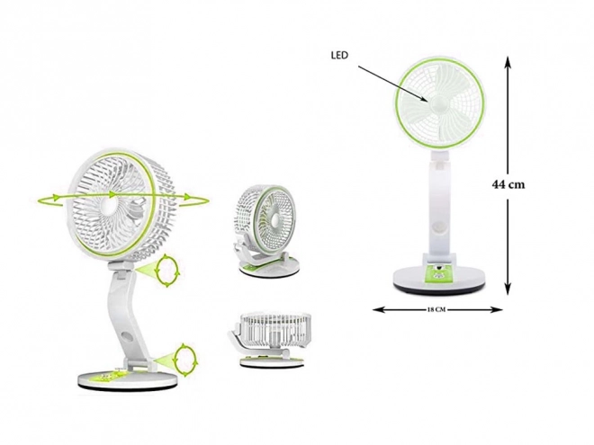 Ventilateur pliant portable avec lumière LED
