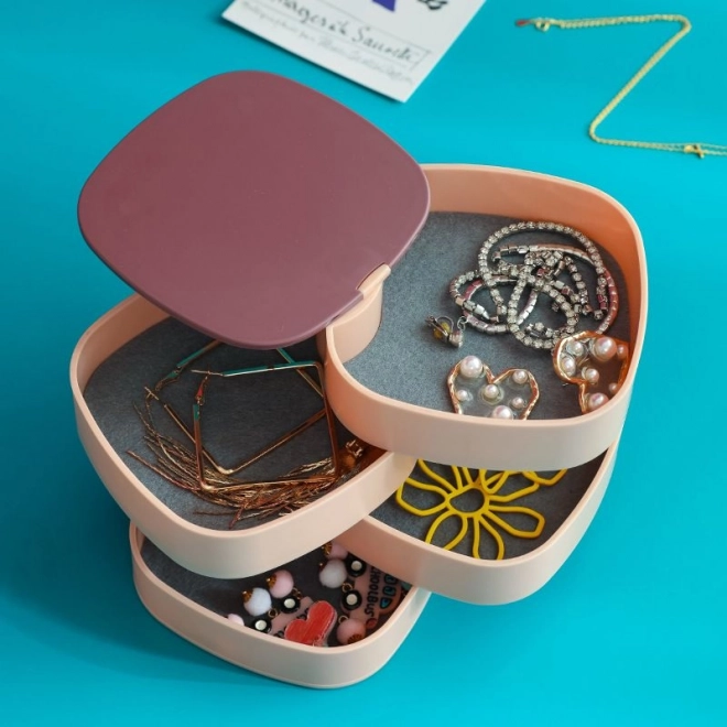 Boîte à bijoux à plusieurs niveaux, organisateur prémium - bleu