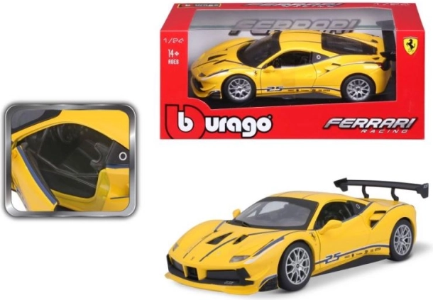 Modèle métallique Bburago 1:24 Ferrari 488 Challenge jaune