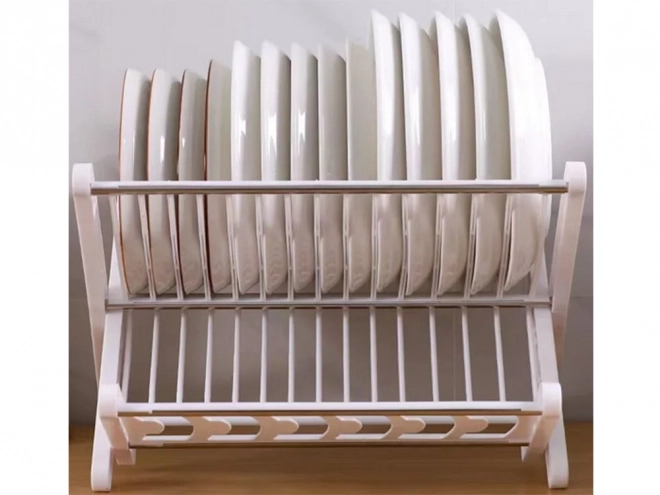 Égouttoir de cuisine pliable à deux niveaux