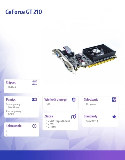 Carte graphique GeForce GT 210 1GB DDR3