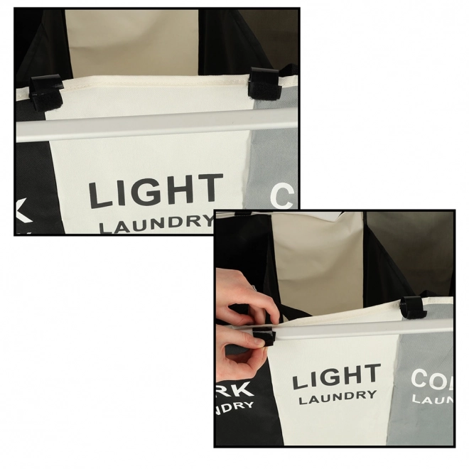 Organisateur pour trier le linge sale avec 3 compartiments - 135l