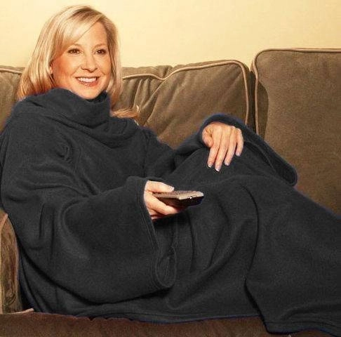 couverture polaire noire avec manches XXL
