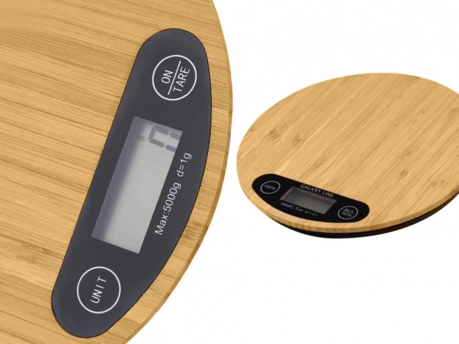 Balance de cuisine numérique en bambou jusqu'à 5 kg