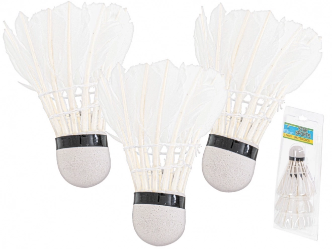 Volants de badminton en plumes - ensemble de 3 pièces