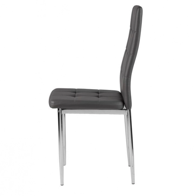 Ensemble de 4 chaises grises modernes avec assise capitonnée
