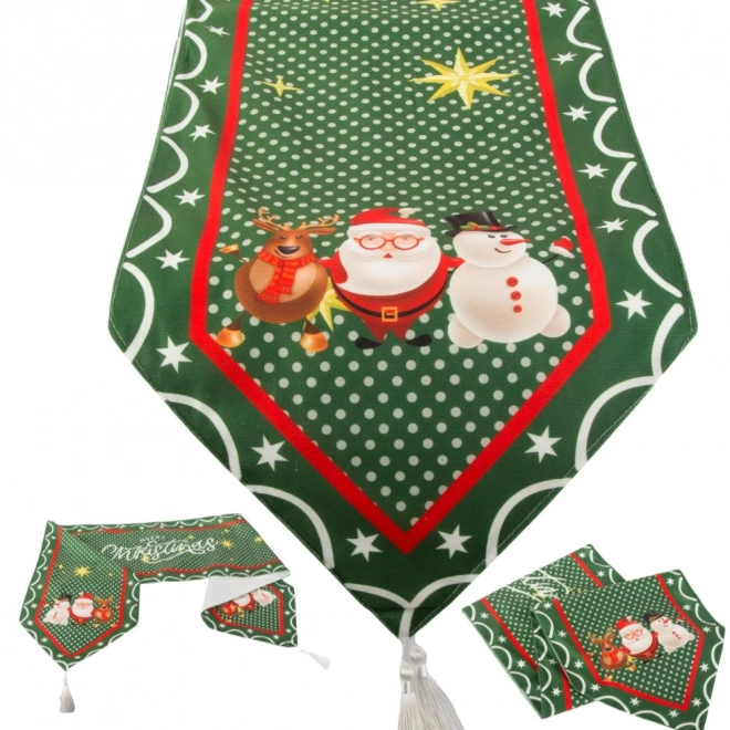 Chemin de table de Noël vert 205x35 cm