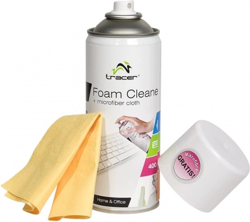 Mousse nettoyante pour plastique 400 ml avec microfibre