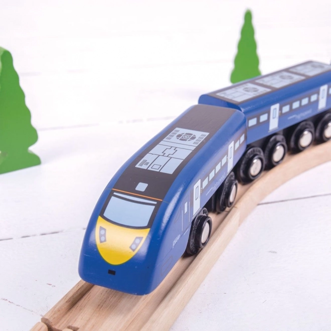 Bigjigs Rail train à grande vitesse bleu