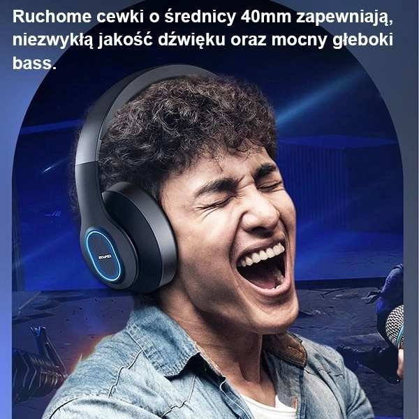 Casque sans fil Awei Bluetooth noir