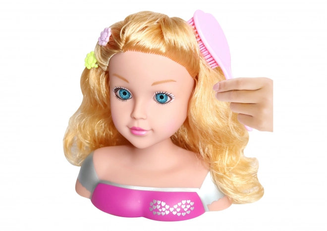 Tête à coiffer avec accessoires 22 cm - emballage tchèque