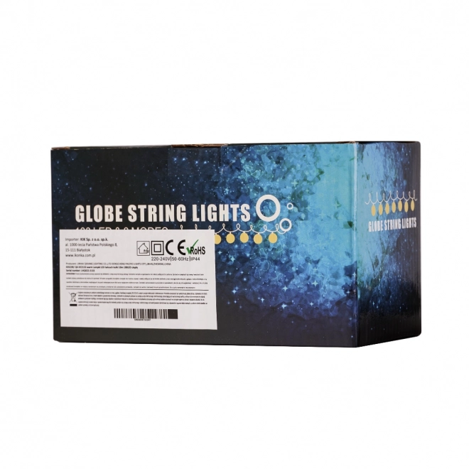 Éclairage de Noël boule 100 LED, blanc chaud, 10m